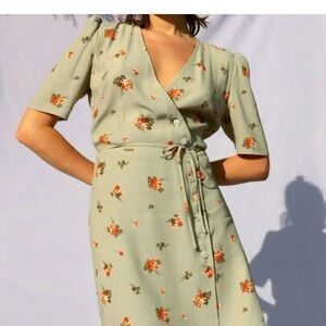 Rouje Gabinette Sage Floral Dress (RARE)